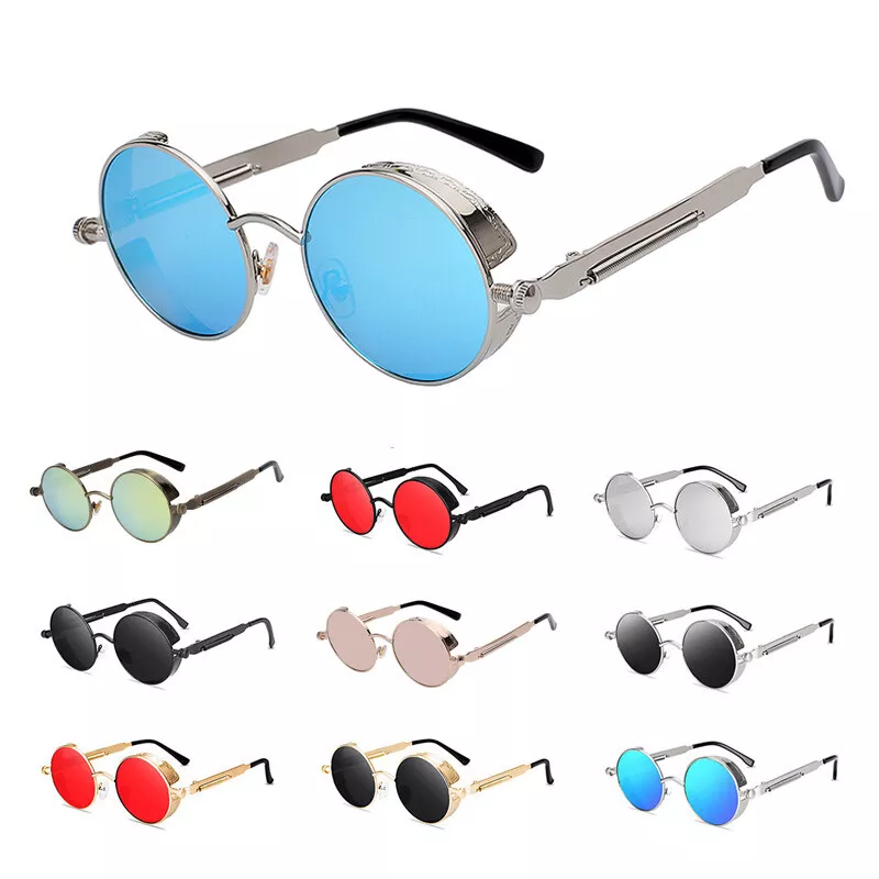 Men's Classic Round Steampunk Sunglasses