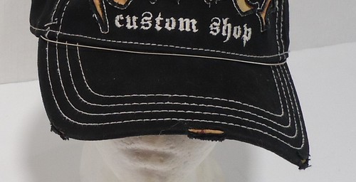 Fender Trucker Hat Cap Rare Custom Shop Distressed Black Guitar Recessed Letters - Picture 8 of 18