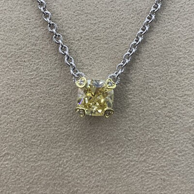 Vintage Judith Ripka 18K Gold and Sterling Silver Citrine Necklace