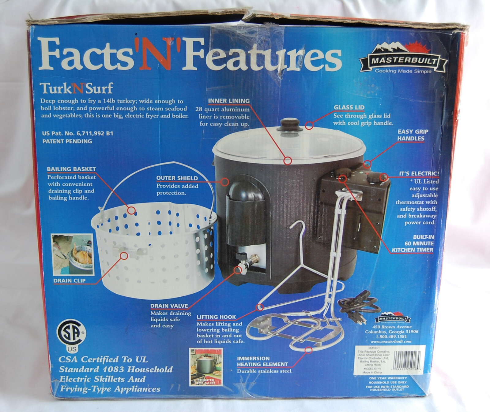 MASTERBUILT TURK N SURF 28 Qt ELECTRIC COOKER TURKEY FRYER BOILER