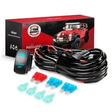 Nilight 16awg Rocker Switch Led Light Bar Wiring Harness-2 Lead 5years Warranty
