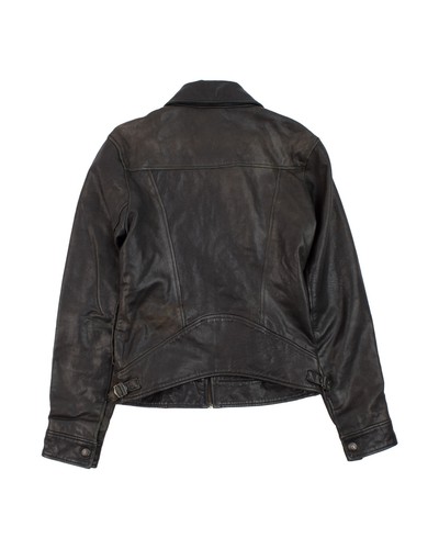 Chaqueta corta estilo motociclista de cuero clásica Lee para dama talla S - Imagen 2 de 7