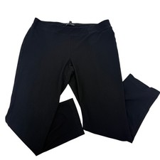 EILEEN FISHER Viscose Knit Black Ankle Pant Size M Pull On Straight Leg Stretch