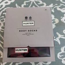 Hunter Unisex Tall Boot Socks Size Medium Red Black New Warm Cozy Winter  