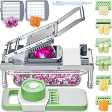 8-Blade Vegetable Chopper  Slicer with Container - Pro Food Dicer  Grater