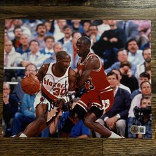 Terry Porter Signed Autographed Trailblazers 8x10 photo Beckett BAS COA Rip City