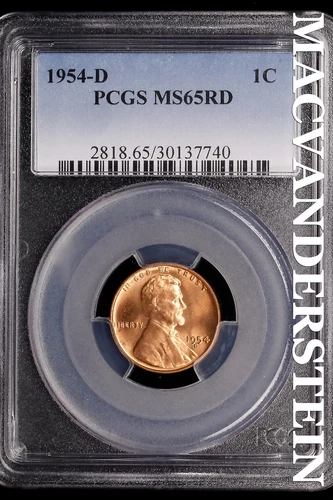 1954-D Lincoln Wheat Cent-PCGS MS 65 RD Choice Gem BU No Reserve #SLL263