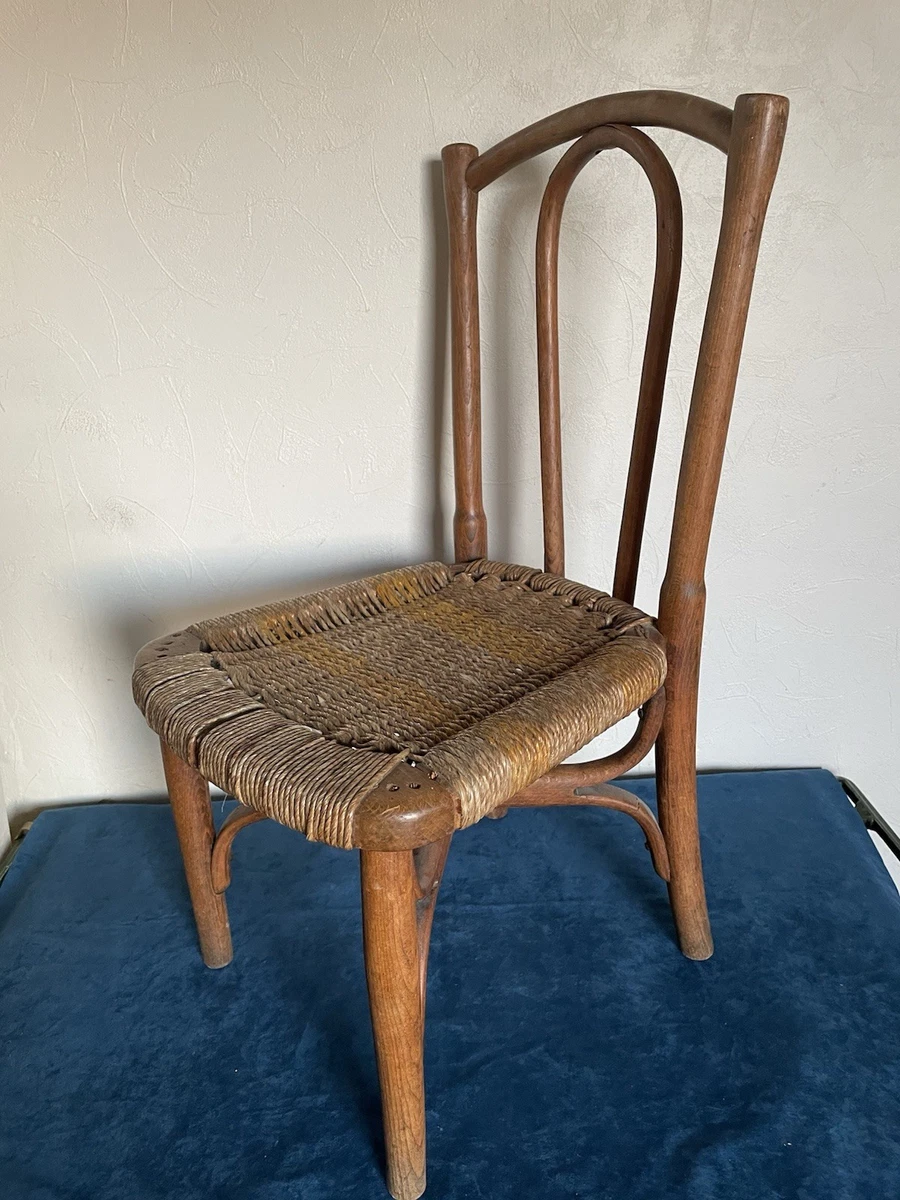 Fauteuil en bois et paille pour enfant