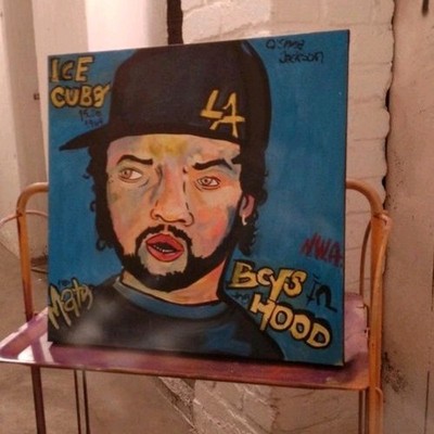 ICE Cube Portrait Boyz In Da Hood Style Acryl Auf Leinwand 50/50 Cm Unikat