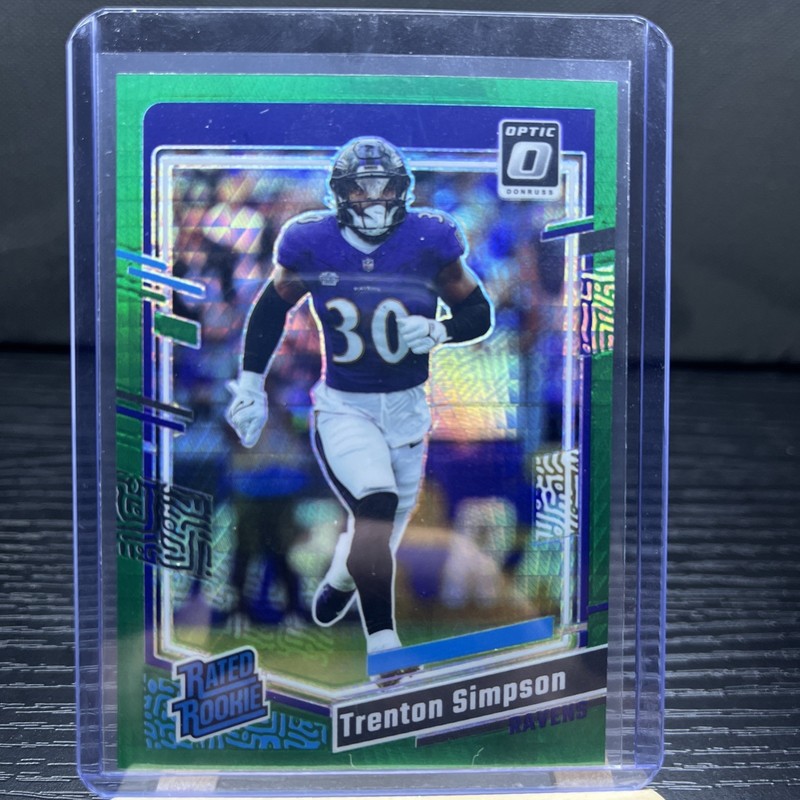 💥 Donruss Optic Rated Rookie Football Card Trenton Simpson Green Hyper Prizm💥
