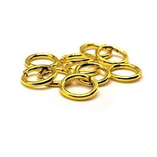 7mm, 18g, Gold Plated Open Jump Rings - US Seller
