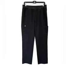 Figs men's Axim cargo scrub pants M black pockets straight leg