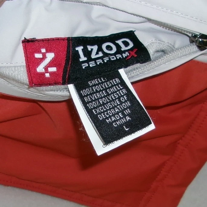 IZOD PerformX Men's Reversible Vest Orange Cream Fleece & Nylon Large - Image 3 of 4