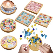 KDBDSYZB 6 Sets DlY Mosaic Tiles for Crafts,Mixed Color Medium, Multicolor