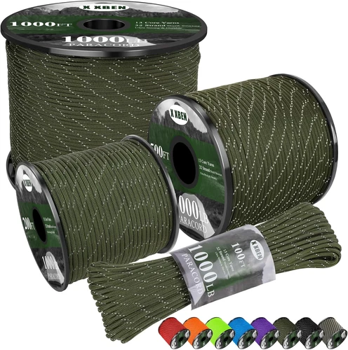 Paracord Reflective 1000Lb, 50/100/200/500/1000Ft 4Mm, 13 Strand Paracord Rope,