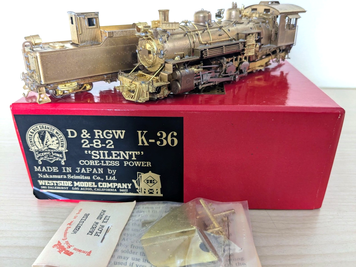 LNIB! BRASS D&RGW K-36 2-8-2 WESTSIDE HOn3 *FULL BACKHEAD *SNOW