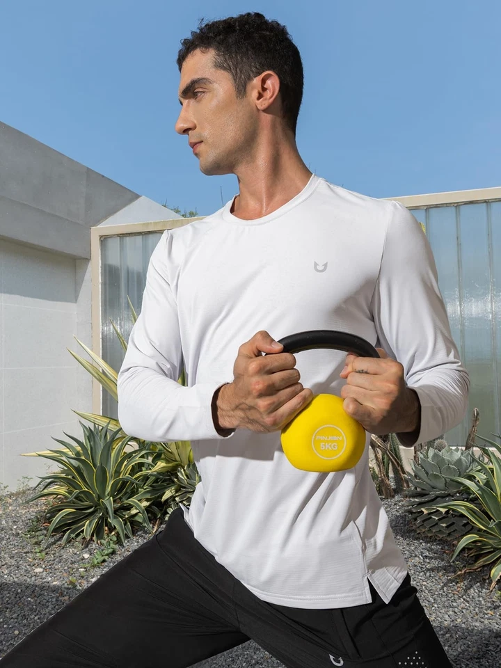 Mens Athletic Shirt Thermal Shirts Fleece Lined Long Sleeve T-Shirts Crewneck... - Image 3 of 4