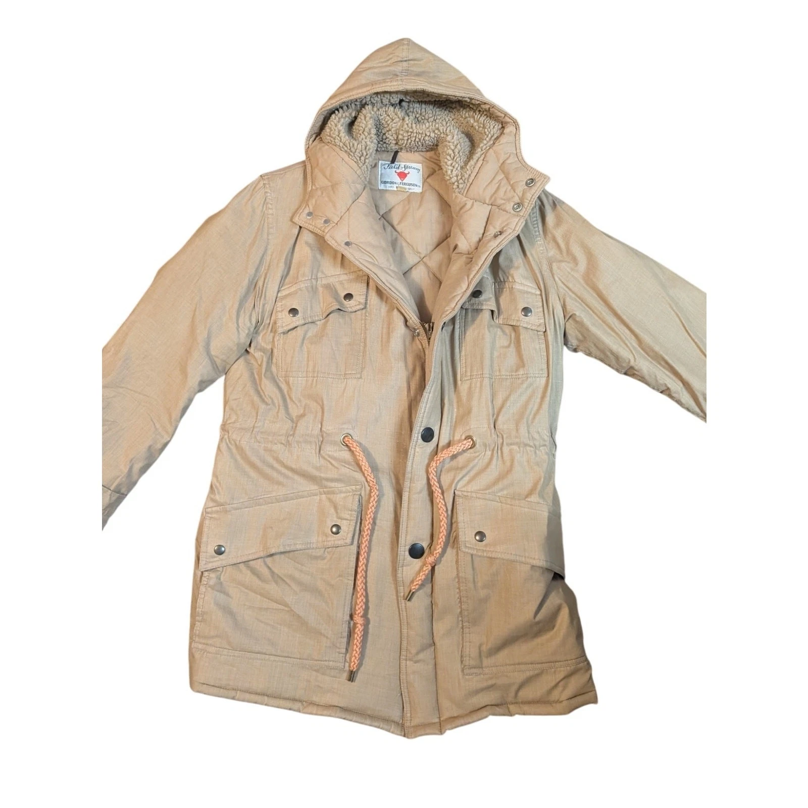 Vintage Mens Field & Stream Insulated Gordon Ferguson Chore Coat Hood Quilted 40