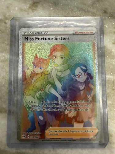 Miss Fortune Sisters (Secret) 209/196 Lost Origin Holo POKEMON CARD