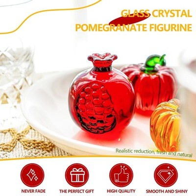 Realistic Glass Fruit Paperweight Miniature Glass Fruit Statue Tabletop Ornament