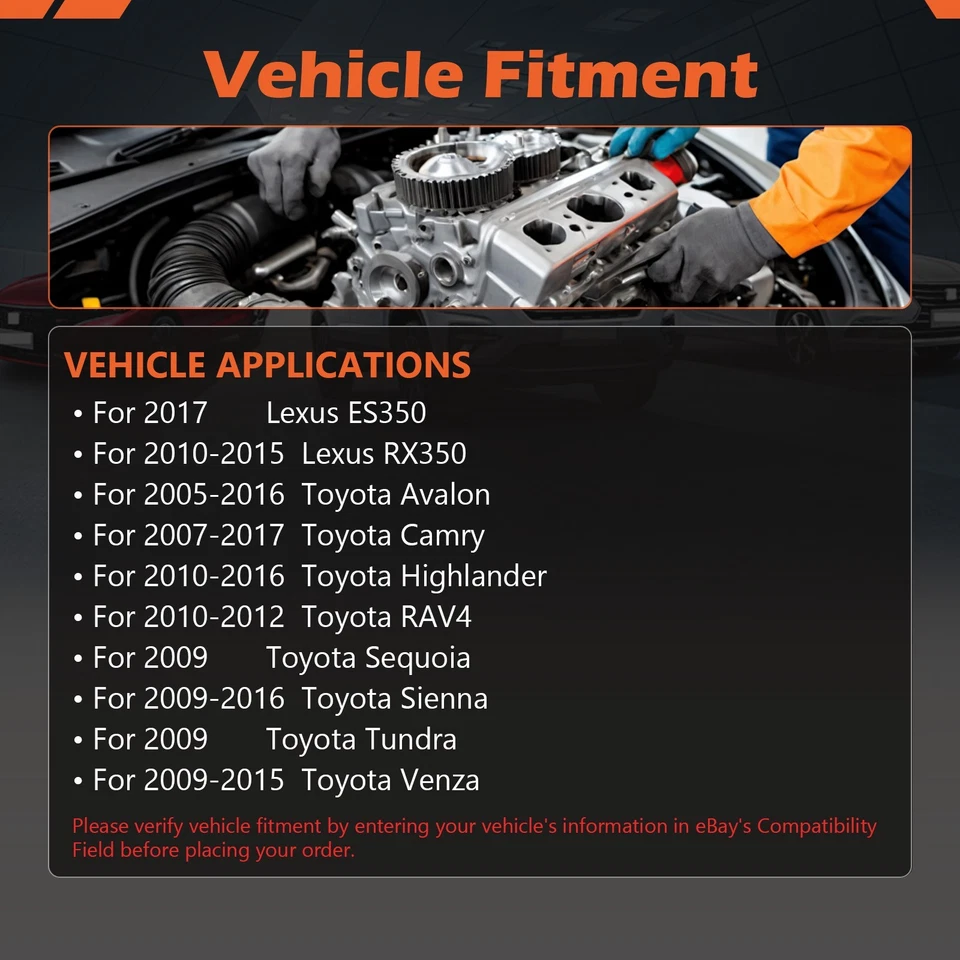 Kit de cadena de distribución y árbol de levas piñón VVT para 05-17 Toyota Avalon Camry RAV4 3,5 L Foto 3 de 4