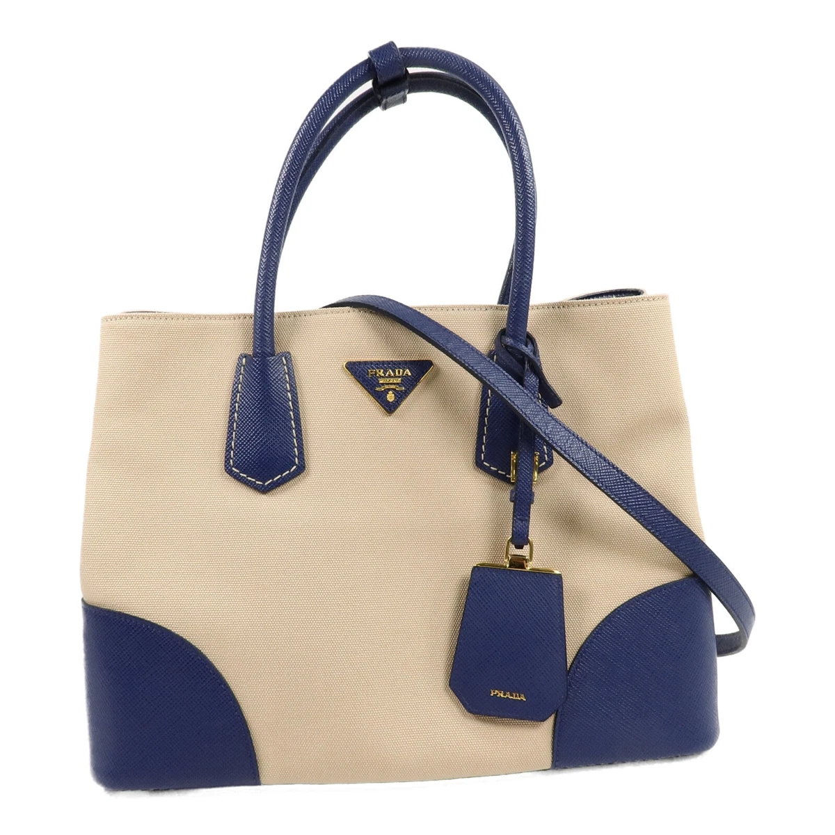 PRADA プラダ ショルダーバッグ CANVAS LEATHER 25+ PRADA Women's Canvas Exterior Shoulder Bag Bags & Handbags for