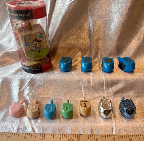 DISNEY Hanukkah Wood Dreidel Mickey Minnie Donald Goofy Vintage Dreidels Lot