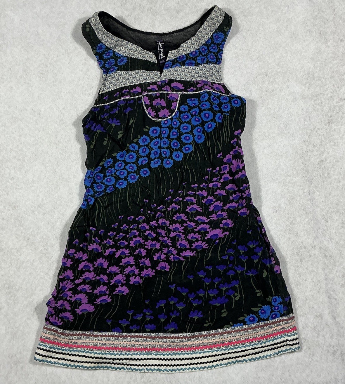 Free People Patchwork Flower Field Shift Dress Si… - image 1