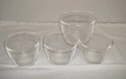 4 PYREX 3 RINGED CLEAR GLASS CUSTARD PREP CUPS