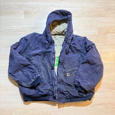 Carhartt FRJ184 FR Active Jacket Made in USA Hooded Duck Canvas 3XL Navy
