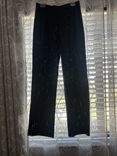 Emporio Armani NWT Black Trousers/Pants Sz 44/10 Pleated/Perforated Fabric 725.