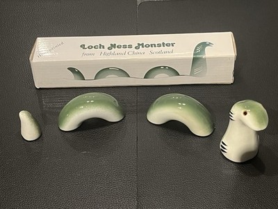 Loch Ness Monster Figur Porzellan Handgemalt Keramik Wie Neu Original Mehrteilig