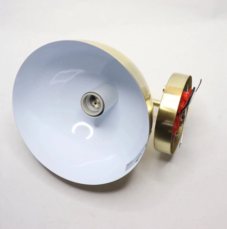 Globe Electric 1-Light Wall Sconce Brushed Brass with Brass Metal Shade 7.9" - Image 2 of 4