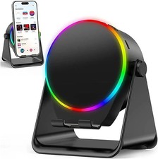 Wireless Induction Speaker, 4 in 1 Bluetooth Speaker Phone Stand with RGB Light,