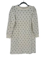 Talbots Women’s Dress M Petite white/black polka dots crew neck long sleeve