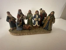 VINTAGE RESIN MANGER SCENE CHRISTMAS JESUS MARY JOSEPH WISE MEN SHEPHERD