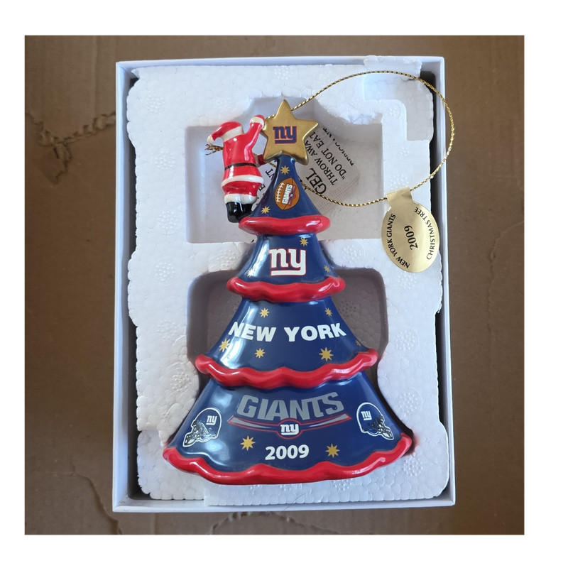 New York Giants 2009 Christmas Tree Ornament Santa Football NFL Collectible