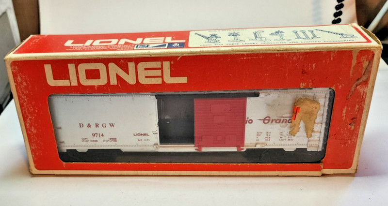 Vintage Lionel Electric Trains D & R G W Rio Grande Boxcar New in Box
