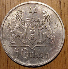 Coin Free City Gdańsk, 5 Gulden 1923, 24,962 Gramm0.750 Fineness