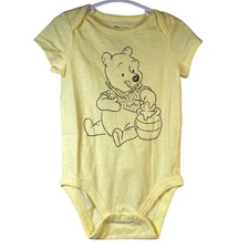 NEW Disney Size 12M Jumping Beans Winnie the Pooh Yellow Baby Bodysuit 