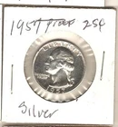 Vintage 90% SILVER 1957 P Washington Proof QUARTER COIN Combine S/H 0.99 N/R