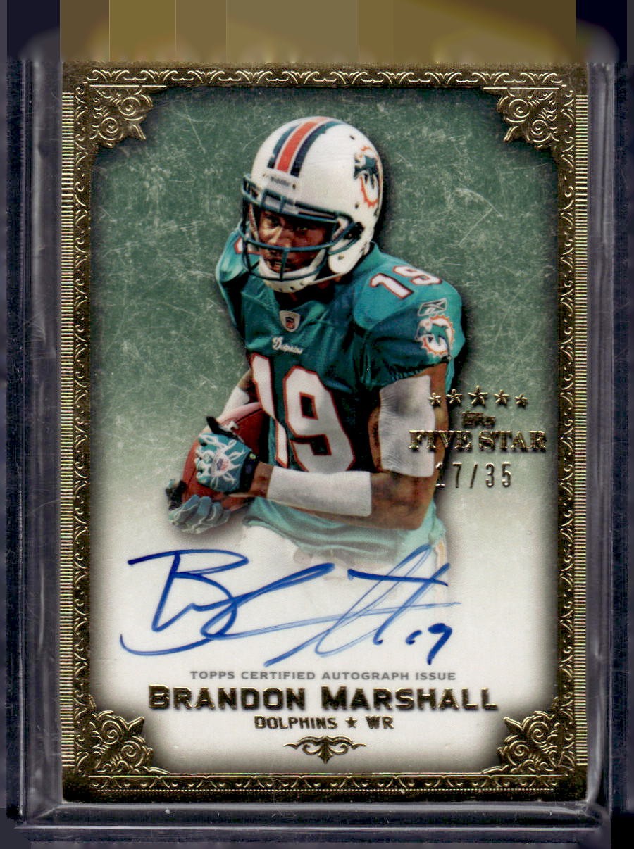 2010 Topps Five Star #FSS-BM Brandon Marshall Veteran Autographs Gold #/35