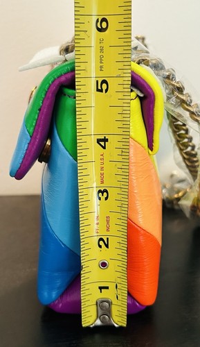 Kurt Geiger Kensington Multi Color Rainbow Small Leather Crossbody Bag - Picture 19 of 21