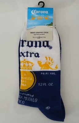 New Men Size 10-13 SOCKSMITH Corona Extra Classic Logo Cotton Blend Socks