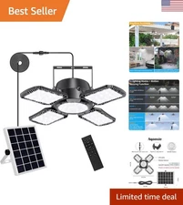 Waterproof Solar Shed Light with 176 LEDs and Motion Sensor - Remote Controlled