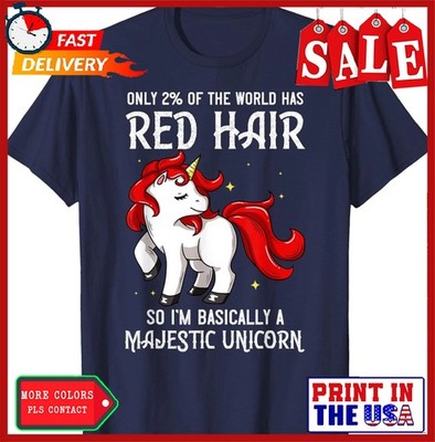 Red Hair Unicorn Redhead Funny Headed Cute Present Unisex T-Shirt
