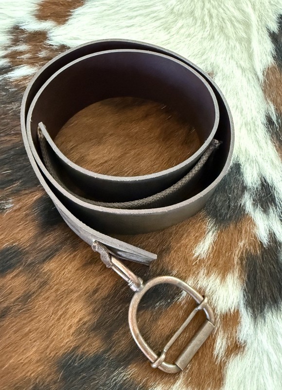 Isabel Marant & Cie Wide Leather Belt Stirrup Ring Buckle 38 M Made In France