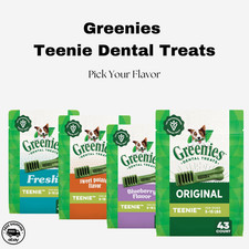 Greenies Teenie Dental Treats 43ct Bag  Sweet Potato Original Blueberry Mint
