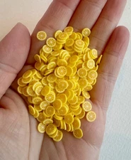100 pcs wholesale  1:6 1:12 lemon slices fruit clay dollhouse miniature craft