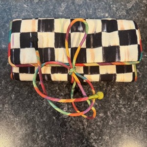 MacKenzie-Childs Courtley Check Jewelry Roller Pouch RARE
